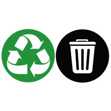 TAKTUK Aufkleber, 6 Stück, recycelbar/nicht recycelbar, wasserfeste Mülleimeraufkleber, mehrfarbig, Haushaltsartikel