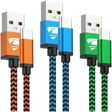 [3-pack, 90 cm] USB C-kabel 3A snabbladdning, flätad USB A till typ C-laddningskabel för kompatibel med Samsung Galaxy S22S21S20