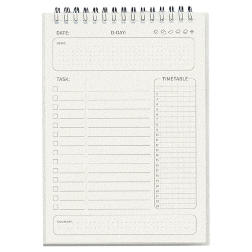 Xubond Ημερήσιο Εβδομαδιαίο Planner 160 σελίδων με διπλή εγγράψιμη σπείρα Λίστα Ελέγχου 1