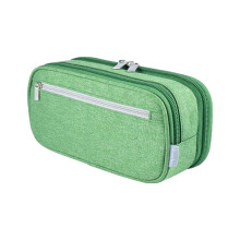 Husă pentru creioane cu fermoar cu 3 inele și folie transparentă, husă Kawaii cu fermoar dublu pentru birou, cosmetice și rechizite școlare