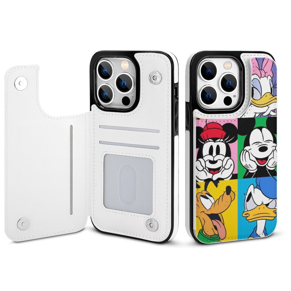 Mickey Mouse Compatible Iphone 14 Pro Wallet Case With Card Holder, Pu Leather Folio, Shockproof Cover For Women & Girls 9395123232850