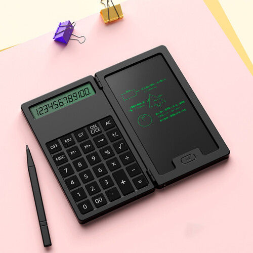 Calculadora básica de 12 dígitos Lulshou com capa, compatível com uso escolar, doméstico, comercial e em escritórios.
