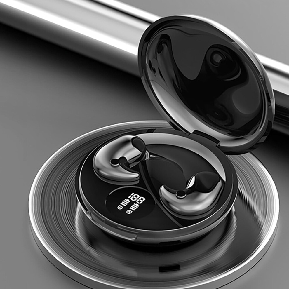 Avtoify Wireless Earbuds Mini, Bluetooth 5.3 Headphones With Microphone & Charging Case Display, Lightweight For Tv Phone Pc Laptop, Black 9395123764245