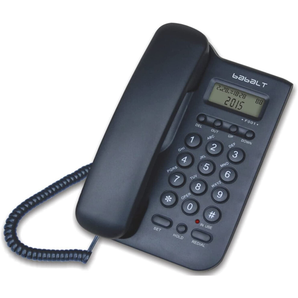 Corded Basic Landline Phone, Fsk/Dtmf Ple Caller Id Telephone With Lcd Incoming Call Number Display, Small 9110895209240