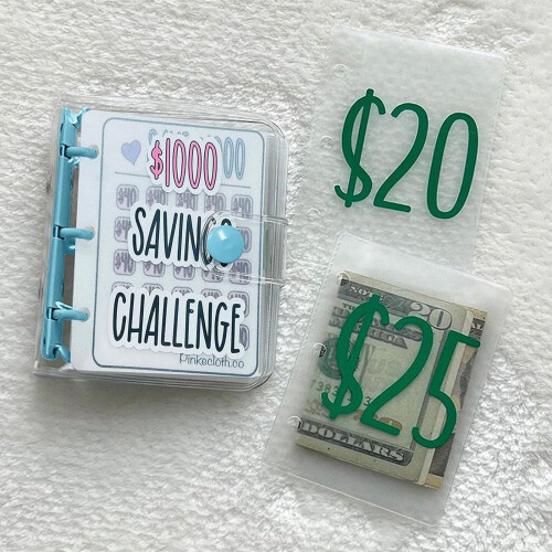 1000 Savings Challenge Binder, Money Saving Binder, Savings Challenges Book with Envelopes, Envelope Savings Challenge A 1