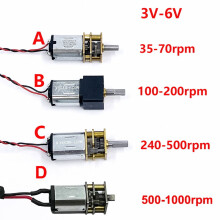 Mini N20 Gear Motor DC 3V 5V 6V 35/70/100/200/240/500rpm Slow speed High torque Full Metal Gearbox Gearwheel DC Motors