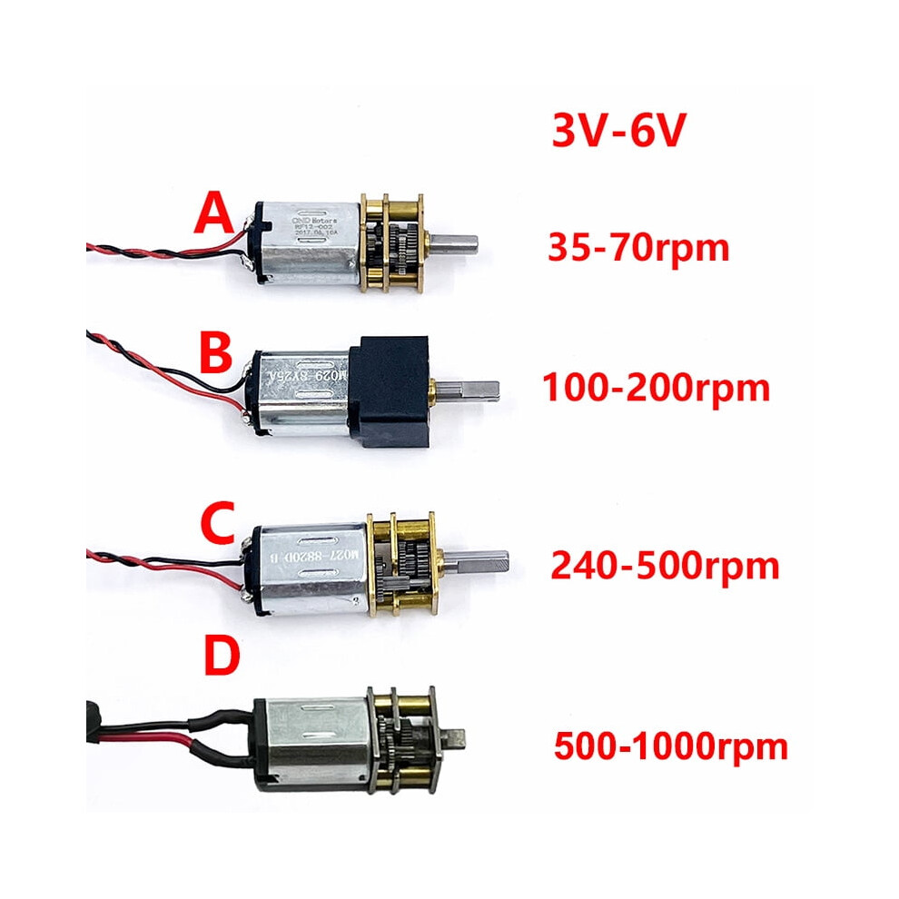 Mini N20 Gear Motor Dc 3V 5V 6V 35/70/100/200/240/500Rpm Slow Speed High Torque Full Metal Gearbox Gearwheel Dc Motors 9071309705775