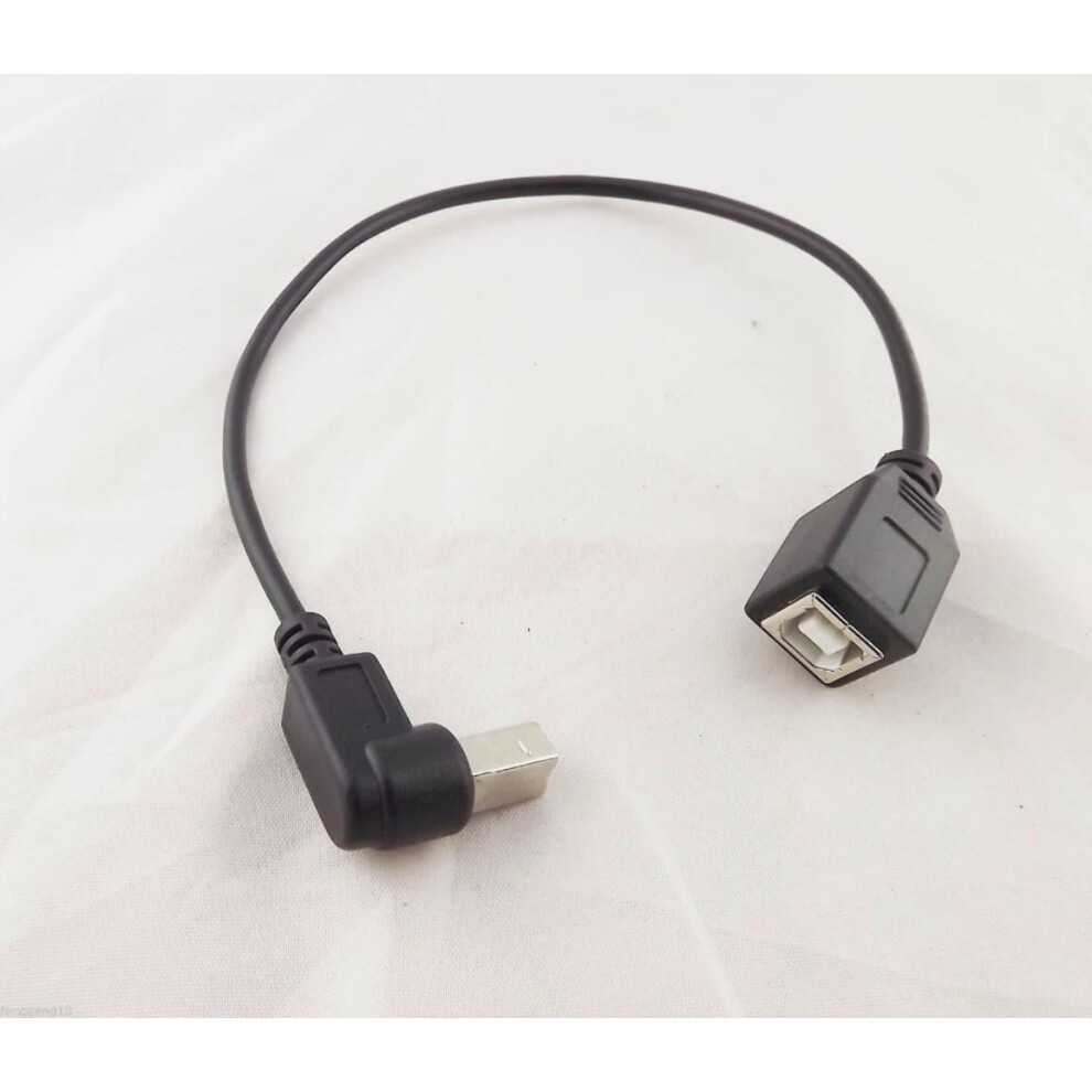 For 1Pc Usb 2.0 B Female To Down Angle Usb B Male Printer Short Data Cable Adapter 30Cm 1Ft Black 9071309706291