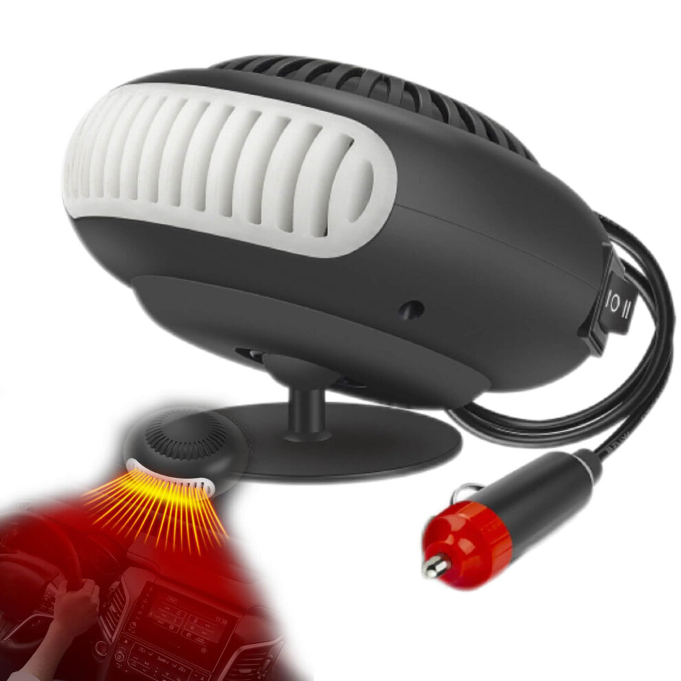 12V 24V Car Heater With Instant Plugin Heat, Fast Windshield Defogger For Rv Truck Tent Camping ( 24V) Black 9053599418436