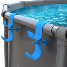Donemore Pool Leaf Skimmer Net Holder - Heavy Duty Pole Hangers, Fence Hooks for Telescopic Poles, Compatible with Pool Skimmers & Garden Tools