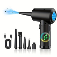Rechargeable Air Duster - Powerful Electric Motor, Long-Lasting Battery, Cordless Design, Strong Compressed Air Flow for Effective Dust Removal