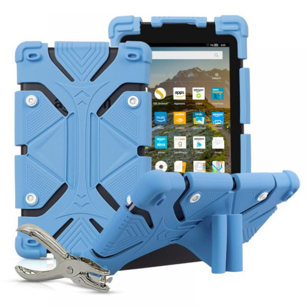 Jandel Universal 7-8" Tablet Case, Silicone Shockproof Rugged Cover With Diy Puncher For Rca Voyager 7" /Compatible With Ipad Mini 5/4/3/2/1 7" And 9071309708370