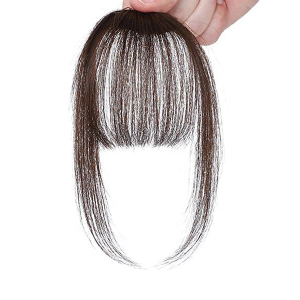 Unisex Yatlte Clip In Bangs, Human Hair Wispy Bangs With Temples Hairpieces, Faux Fringe For Daily Wear