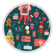Jupe de sapin de Noël « Joyeux Noël » de 122 cm (48 pouces), tapis de sapin pour les fêtes d'hiver, jupe de sapin pour décorations de Noël