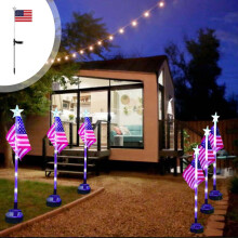 Lampe solaire pour mât de drapeau Txmfgh, éclairage LED solaire crépusculaire pour mâts de drapeau, compatible avec le drapeau américain, pour
