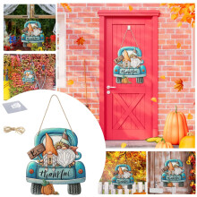 Plaque de porte de bienvenue pour la fête de Thanksgiving, idéale pour les fêtes et la décoration de porche automnale - Indispensable pour la