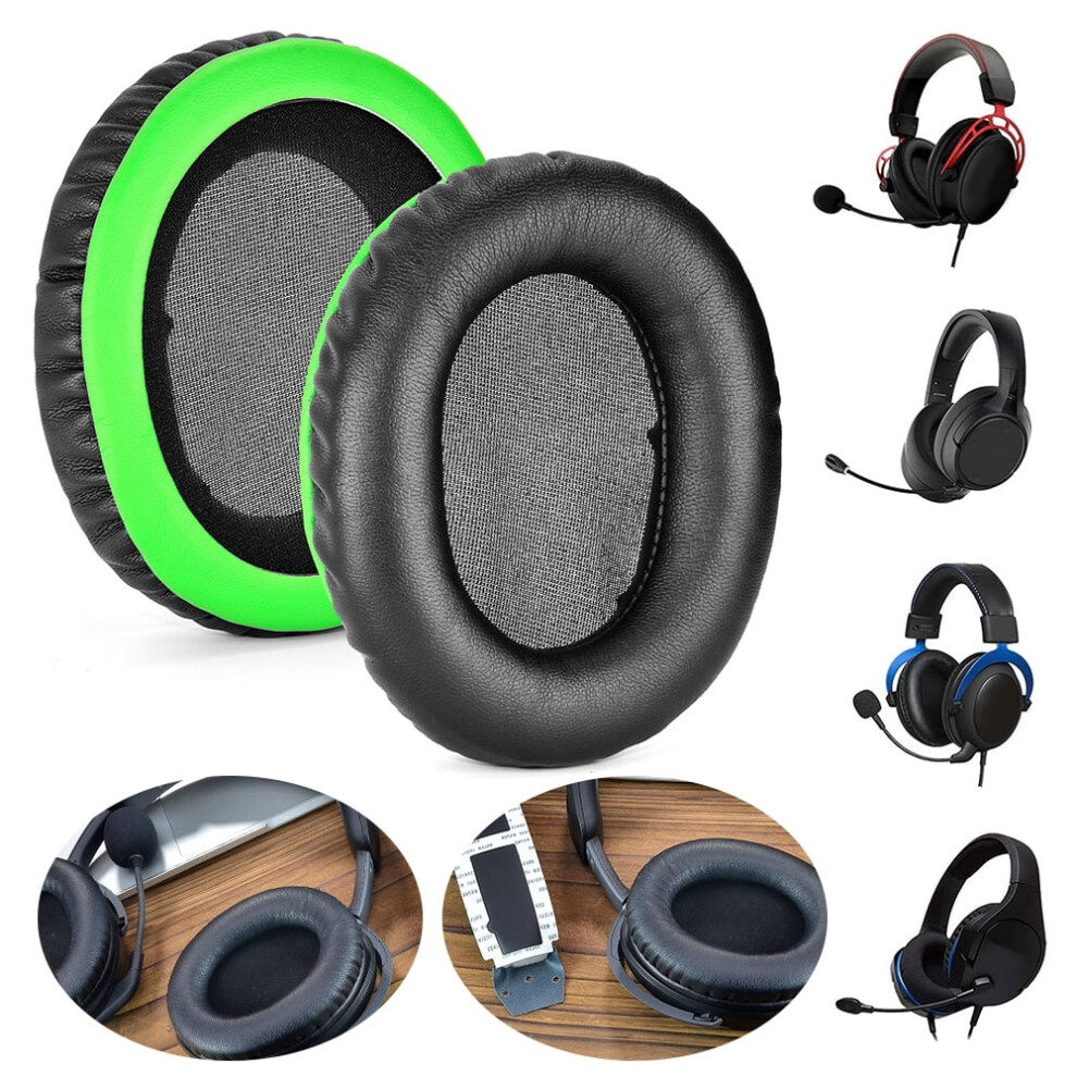 Jixopn Earpads Cushions Replacement Memory Foam Headphones Ear Pads Protein Leather Headset Ear Cushion For Kingston Hyperx Cloud 2 Stinger Core Black/Blue/Green 9425574808141