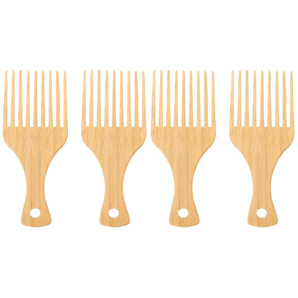 Unisex 4 Pcs Styling Comb For Men Combs Detangle Wig Braid Pick Hairdressing Wooden Bamboo Man