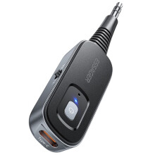 Bilstereo Bluetooth-sändare/mottagare 3,5 mm Aux-adapter för högtalarförstärkare svart