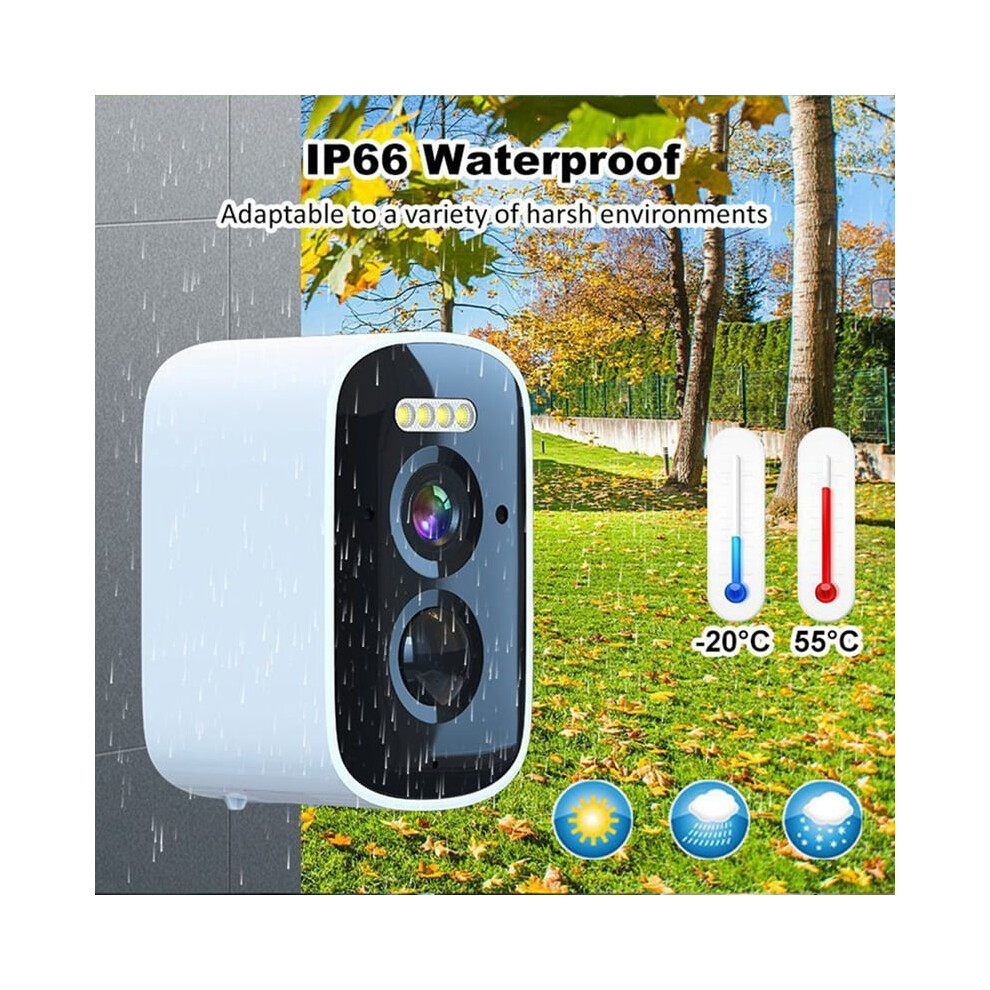 4Mp Wifi Battery Camera Surveillance Cameras Ip66 With Motion Detection Alarm Color Night Vision Security Camera 9425574809247
