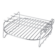 Stainless Steel Air Fryer Rack Double Layer with Non Stick Baking Tray Dishwasher Safe