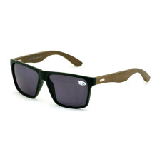 Lunettes de soleil de lecture pour hommes en bambou véritable, grand format, verres pleins - Lunettes de lecture teintées, largeur 145 mm, non