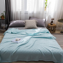 Txmfgh Cotton Bed Blanket Twin: Lightweight Thermal Throw for All Season - Breathable, Soft, Comfortable (Coffee, Pink, Gray, Yellow, Blue, Green)