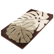 Tapis de porte Giyblacko à motif de feuilles pour salle de bain et toilettes, tapis de bain imperméable en microfibre antidérapante