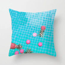 Taies d'oreiller en coton et lin pour chambre, salon, canapé, rose et jaune, décoration intérieure, motif plante et fruits, coussin décoratif
