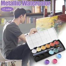 WinysinWatercolor Pearlescent Paint Solid Watercolor Semi-dry 12 Color Office & Stationery