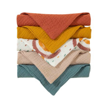 Txmfgh 5-piece Baby Cotton Gauze Bib Set - Soft, Multi-Functional, and Perfect for Newborns and Gifts.