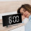inch digital alarm clock curved dimmable LED electronic digit WHITE one size WHITE 3