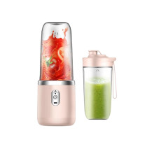 Portable Blender 450ML 6Blade USB Rechargeable Juicer Cup for Smoothies Shakes Fitness Travel Pink