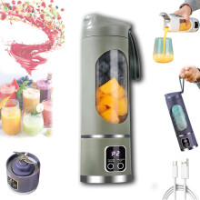 Portable Blender with Smart LED Display, 450ml USBC Rechargeable Smoothie Maker for Travel Green