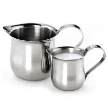 2pcs Stainless Steel Milk Frothing Pitcher Set for Latte Art and Coffee, 150ml and 85ml