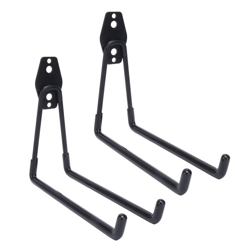 Heavy Duty Garage Hooks 2Pcs Double Wall Hooks for Tools and Bikes Space Saving Wall Mount 6.5in