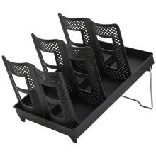 Dual Layer Cup and Lid Organizer Rack, Holds 120 Cups, Countertop Coffee Dispenser with 6 Compartments