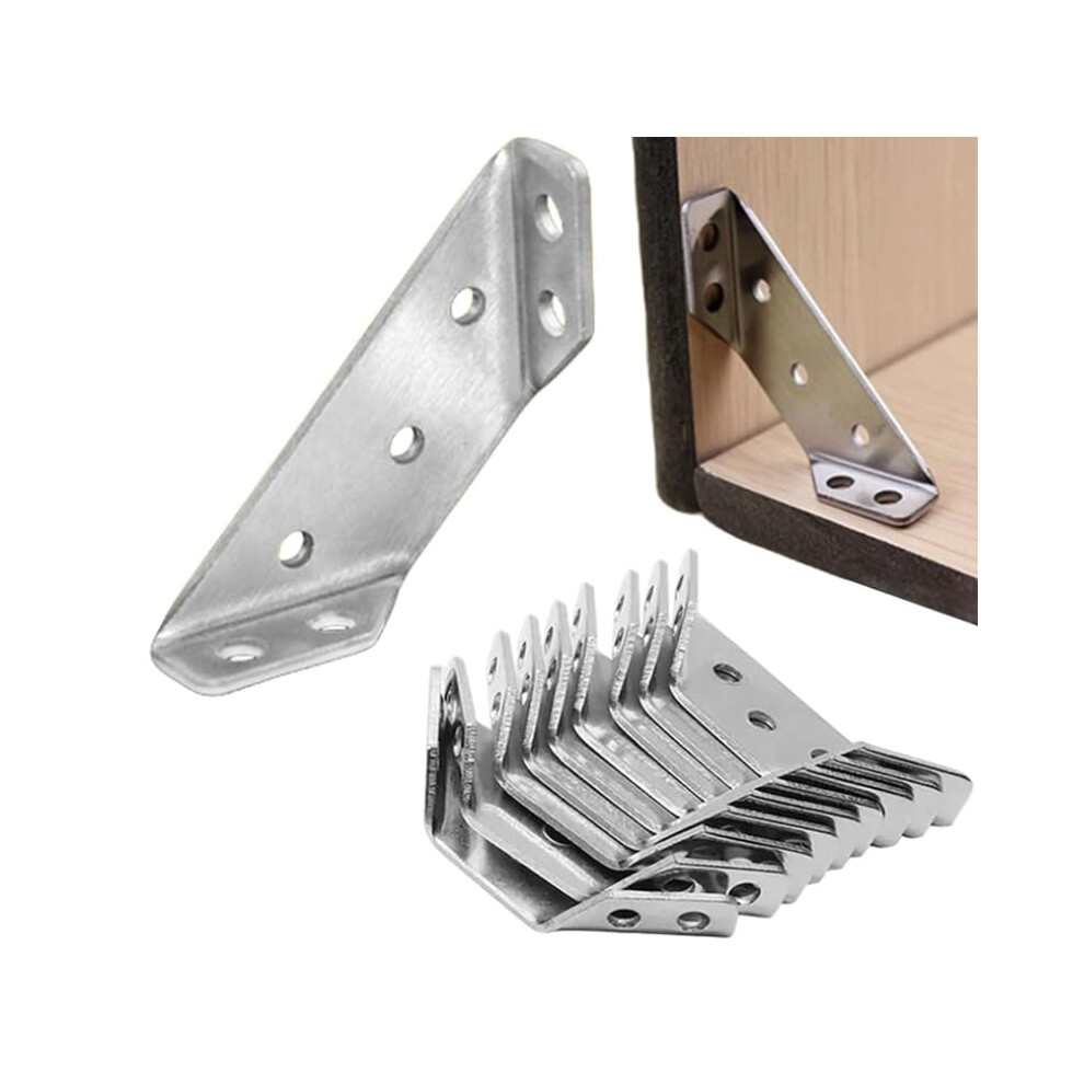 20Pcs Stainless Steel Corner Brackets Right Angle Braces For Furniture Shelves And Cabinets 9113335044296
