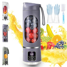Portable Blender with Speed 12 Blades, USBC Rechargeable, Smart LED, Leakproof Purple Cup