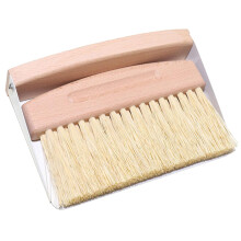 Dustpan and Brush Set Beechwood with Natural Sisal Bristles Compact Handheld Broom for Kitchen