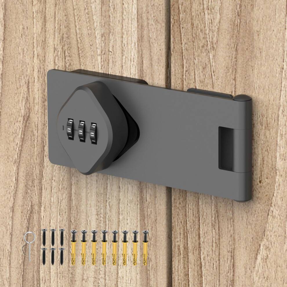 Combination Lock Cabinet Set, Keyless 3Digit Code, Gray Zinc Alloy For Sliding Doors And Cabinets 9164114653239