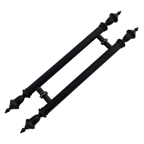 Barn Door Handle Matte Black Double Sided Pull for Wood Glass Metal Doors, 60cm Rust