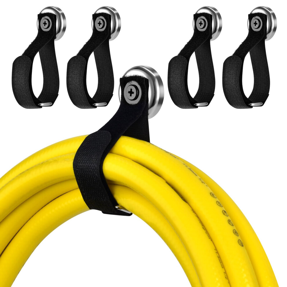Heavy Duty Magnetic Hooks 40Lbs Hold With Adjustable Strap For Garage Tools Cords And Hoses 4Pcs 9113335045125