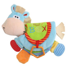 Feiona TOP Chocalho Mordedor para Bebê Recém-Nascido, Livro de Pano com Burrinho Fofo, Brinquedo Educativo para Bebês e Crianças Pequenas,