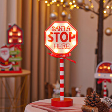 LED Wooden Christmas Street Sign Lights, Compatible with Holiday Window, Desktop, Living Room Decor - Clearance Sale