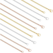 6 sztuk 19,7 cala 3 kolory łańcuszek do naszyjnika 2 mm łańcuszek ze stali nierdzewnej z zapięciem homara kobiety mężczyźni unisex metalowy