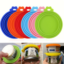 Lot de 6 couvercles en silicone colorés et réutilisables pour boîtes de conserve - Accessoires de cuisine