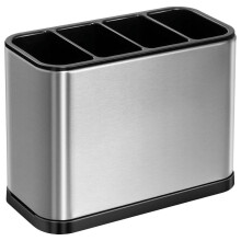 Porte-ustensiles de cuisine ckepdyeh, organisateur de cuisine en acier inoxydable avec séparateur amovible et base robuste pour bac d'égouttage