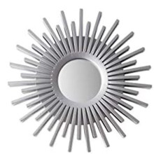 Wall-Mounted Round Mirror, Sun Shape Home Decor for Living Room, Bedroom, Hallway, Elegant & Stylish Silver Mirror Display