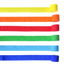 Dnyelq 6 Pack Rainbow Crepe Paper Streamers, 1.8Inch X 72Ft/Roll, Party Favors for Birthday, Wedding, DIY Art Craft Decor